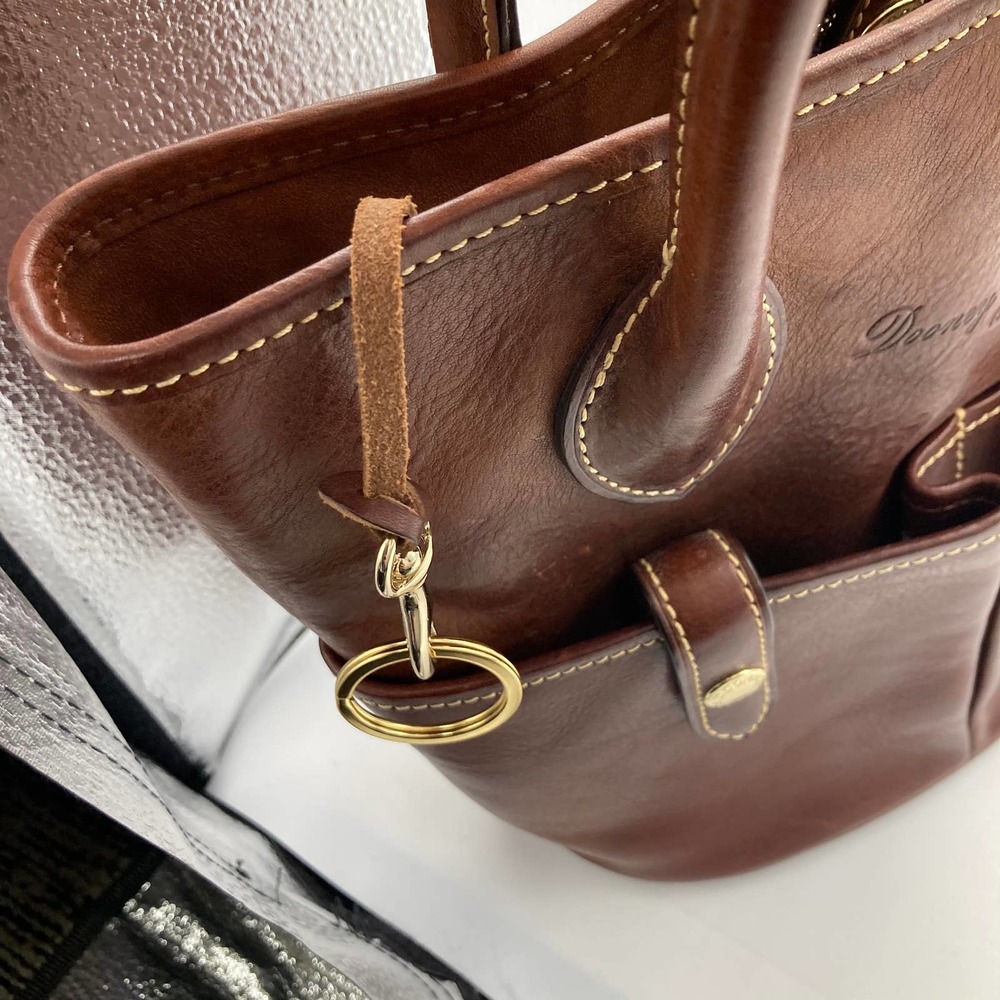 Dooney & Bourke Cognac “Lucy” Florentine Vacchetta leather shoulder bag - Picture 4 of 11